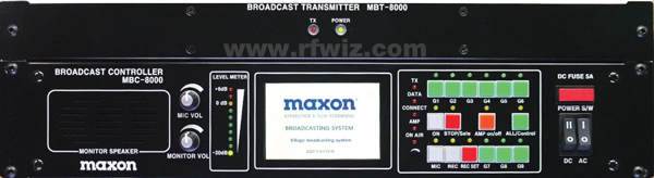 Maxon MBS-8000 Broadcast System  The Maxon MBS-8000 Broadcast System front panel view close-up