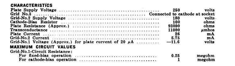 12BY7A Vacuum Power Pentode Specifications Page 2 Complete Specifications Data and tube socket pin designations for the 12BY7A Vacuum Tube Page 2