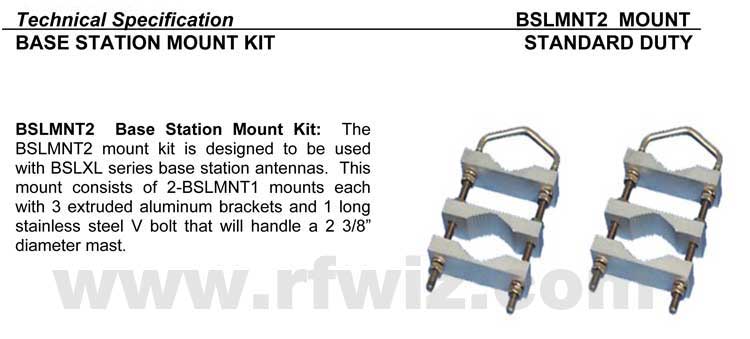 Complete and detailed specification of the BSLMNT2 Base Antenna Dual Mount